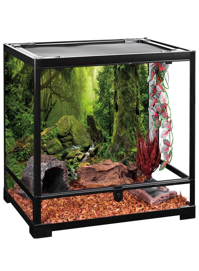 AWERT Tropical Forest Terrarium Background Stream Green Huge Tree Reptile Habitat Background Foggy Rainforest Aquarium Background 36x18 inches Durable Polyester Background - Image 4